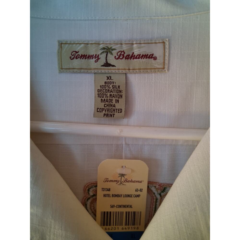 TOMMY BAHAMA MENS SILK SHIRT NWT SIZE XL HOTEL BOMBAY LOUNGE "NOW SERVING WISHES - Picture 4 of 6